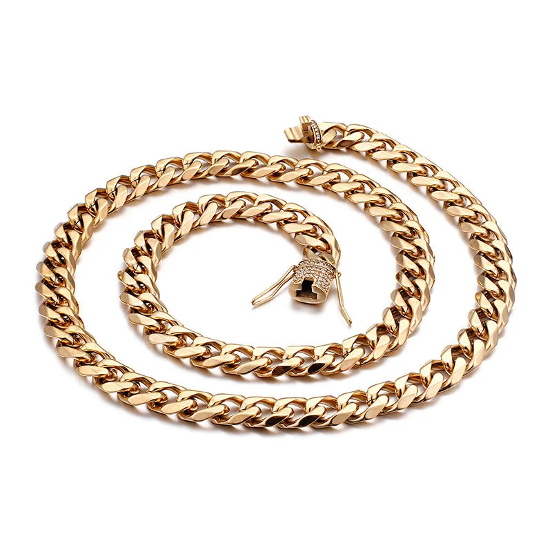 Golden Tape Diamond Necklace KN35978-K