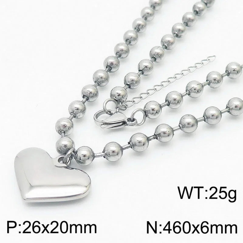 Steel Necklace Kn234437-Z