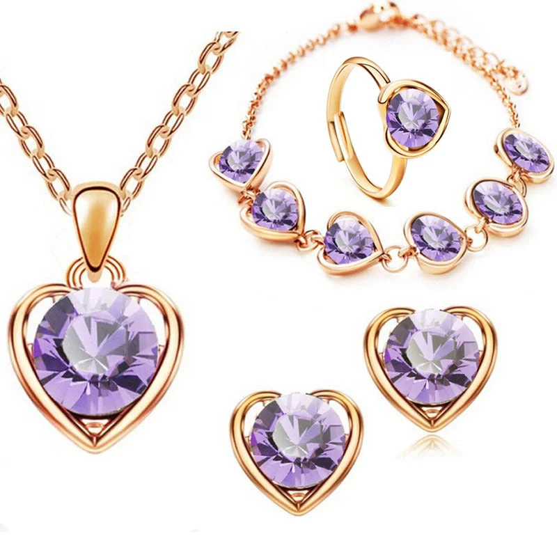 Four-Piece Set (Gold Light Purple)