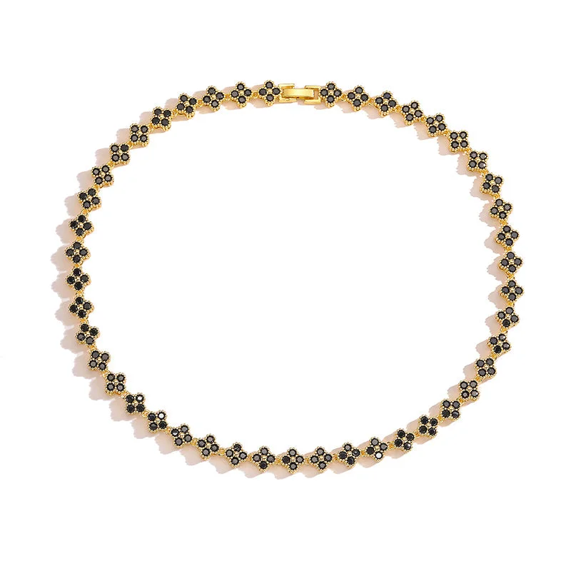 Gold Black Diamond Necklace 1