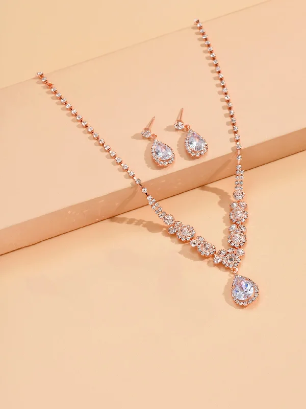 501 Rose Gold Necklace Ear Stud