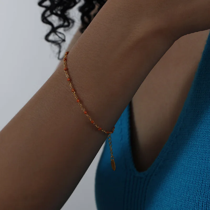 E480-Orange Drip Bracelet-17+5cm