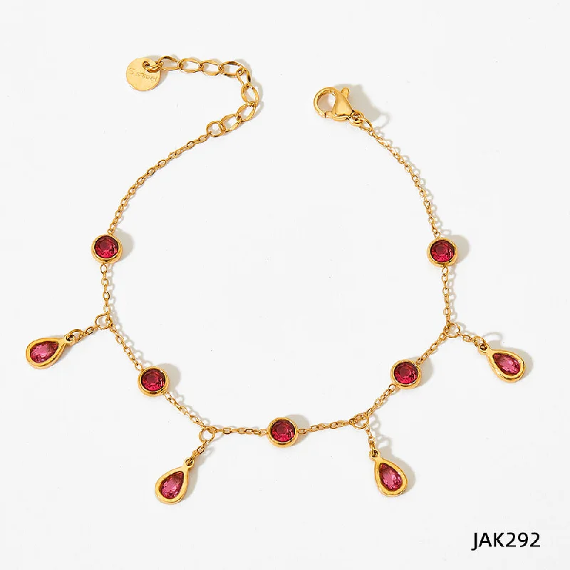 Jak292 Anklet Zircon Red