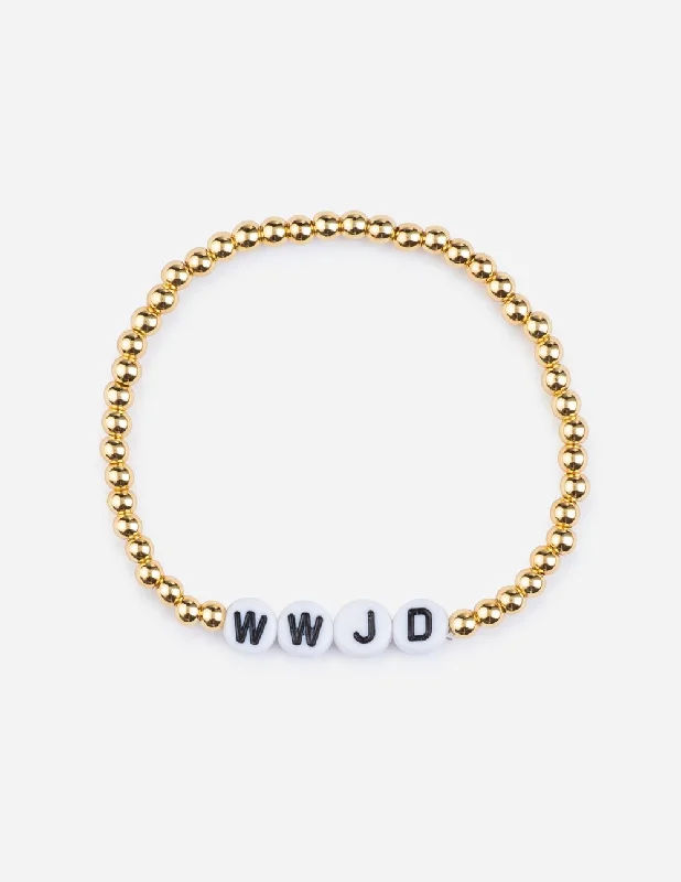 women's bracelets with fashion-forward design -WWJD Gold Letter Bracelet