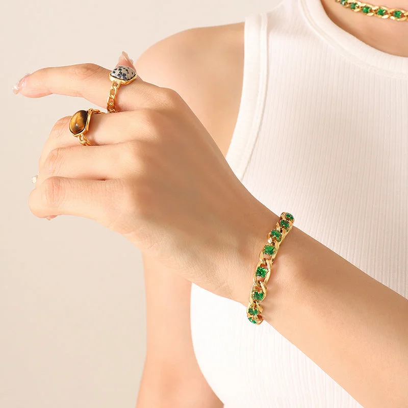 E318-Gold Beccarite Bracelet-16+5cm