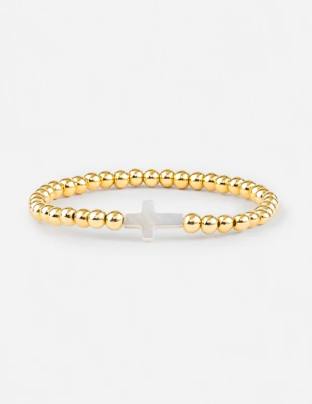 women's bracelets with elegant clasp -Gold Cross Bracelet