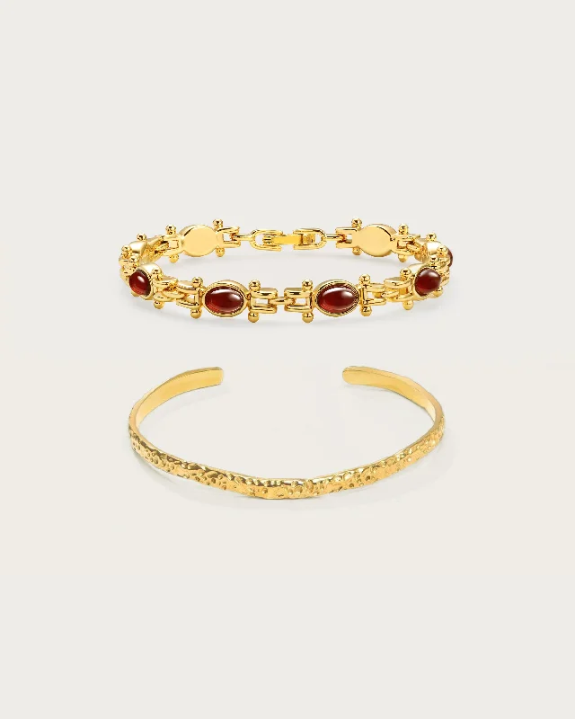 women's bracelets with sparkling diamonds -Tess's Treasure Carnelian Bracelet Set