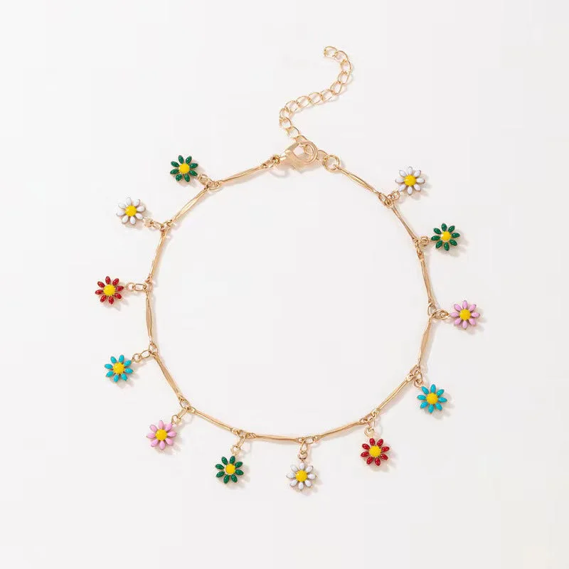 Colorful Hanging Flower Bracelet