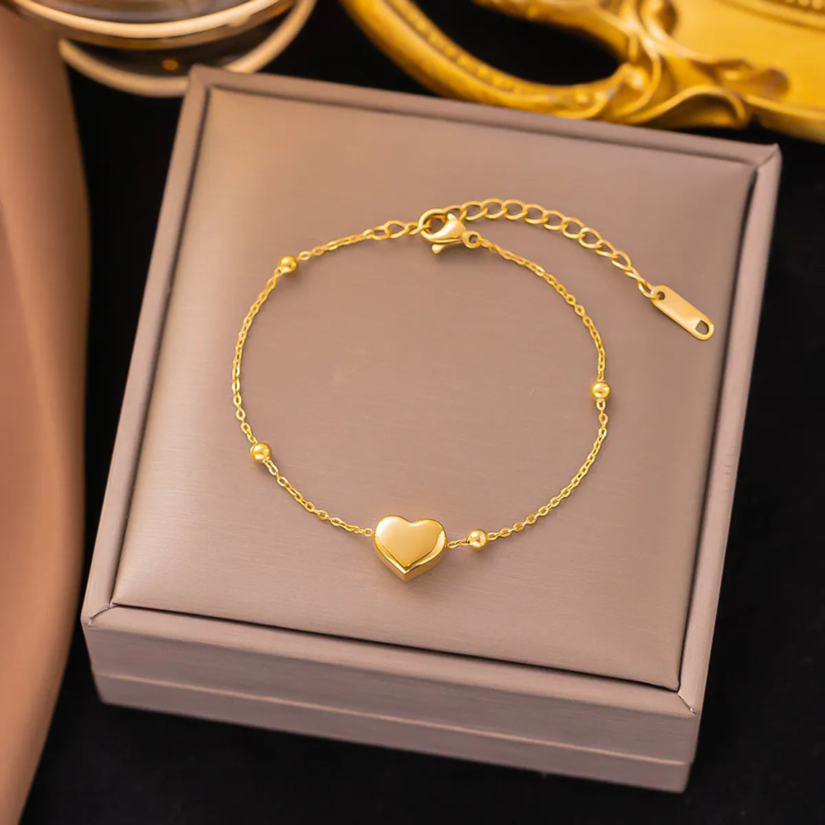 women's bracelets with personalized charms -Wholesale Ig Style Heart Shape Titanium Steel Bracelets Anklet Necklace