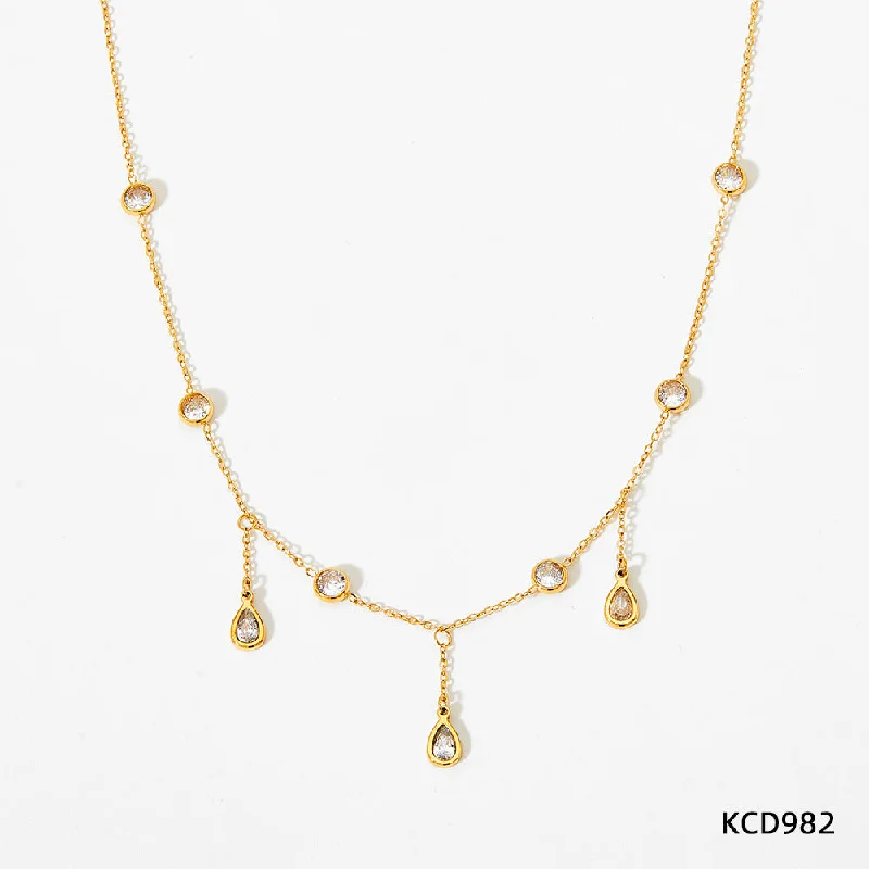 Kcd982 Necklace Zircon White