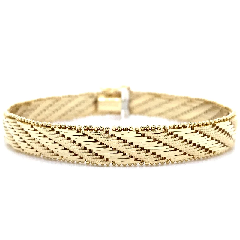 women's bracelets with bangles -Estate 7" Textured Bracelet