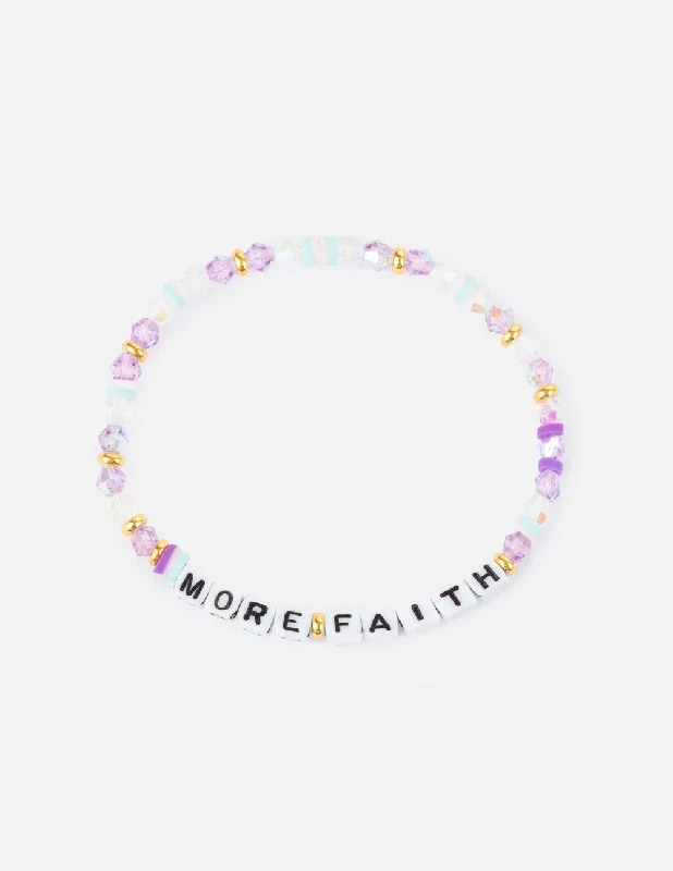 women's bracelets with stacked bangle design -More Faith Letter Bracelet