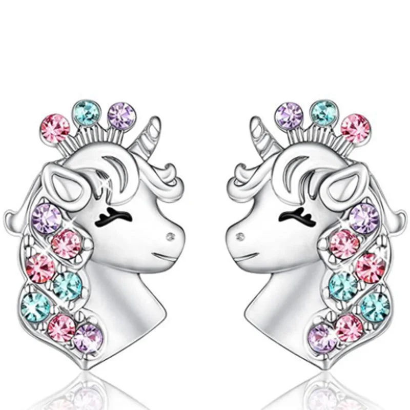 Women's Crown Unicorn Silver (Ear Studs)