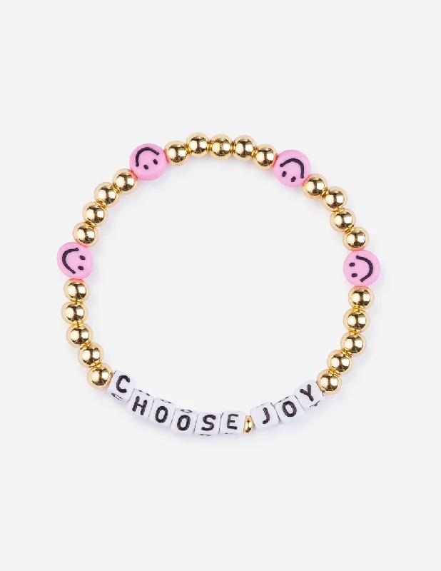 women's bracelets with pearl and gemstone -Choose Joy Letter Bracelet