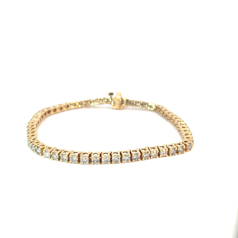 women's bracelets with twisted band -18 Karat Yellow Gold Diamond Tennis Bracelet