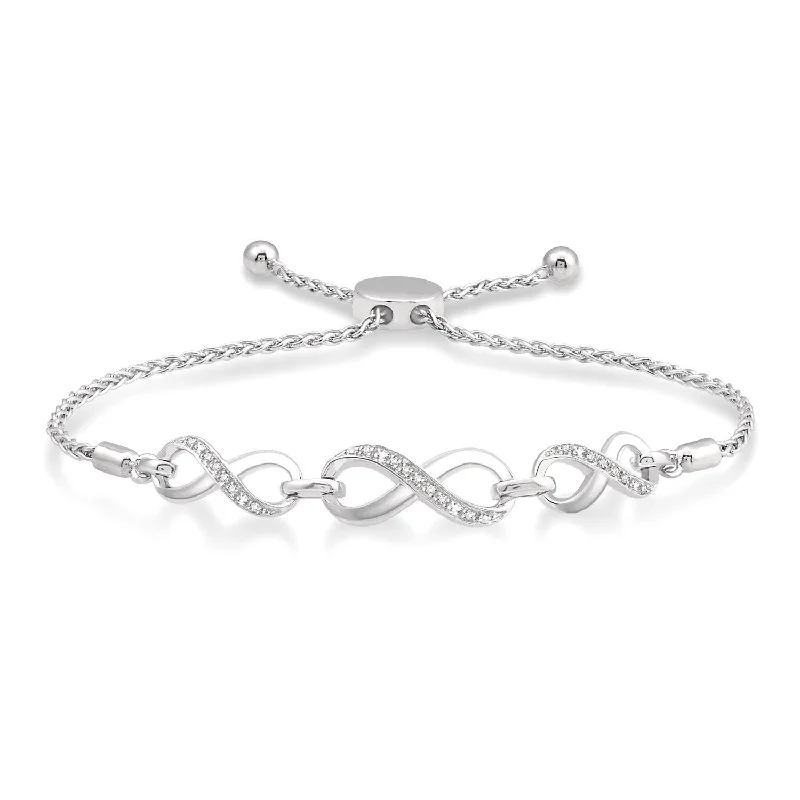 women's bracelets with interlocking rings -Diamond Infinity Bracelet