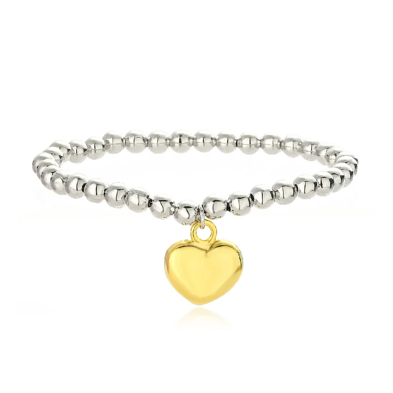 White Gold Color Heart Bracelet