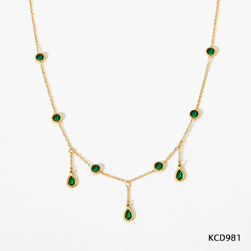 Kcd981 Necklace Zircon Green