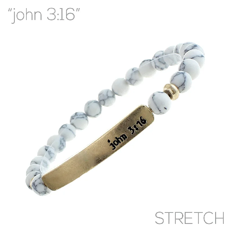 women's bracelets with bold bangles -"John 3:16" Natural Stone Bracelet