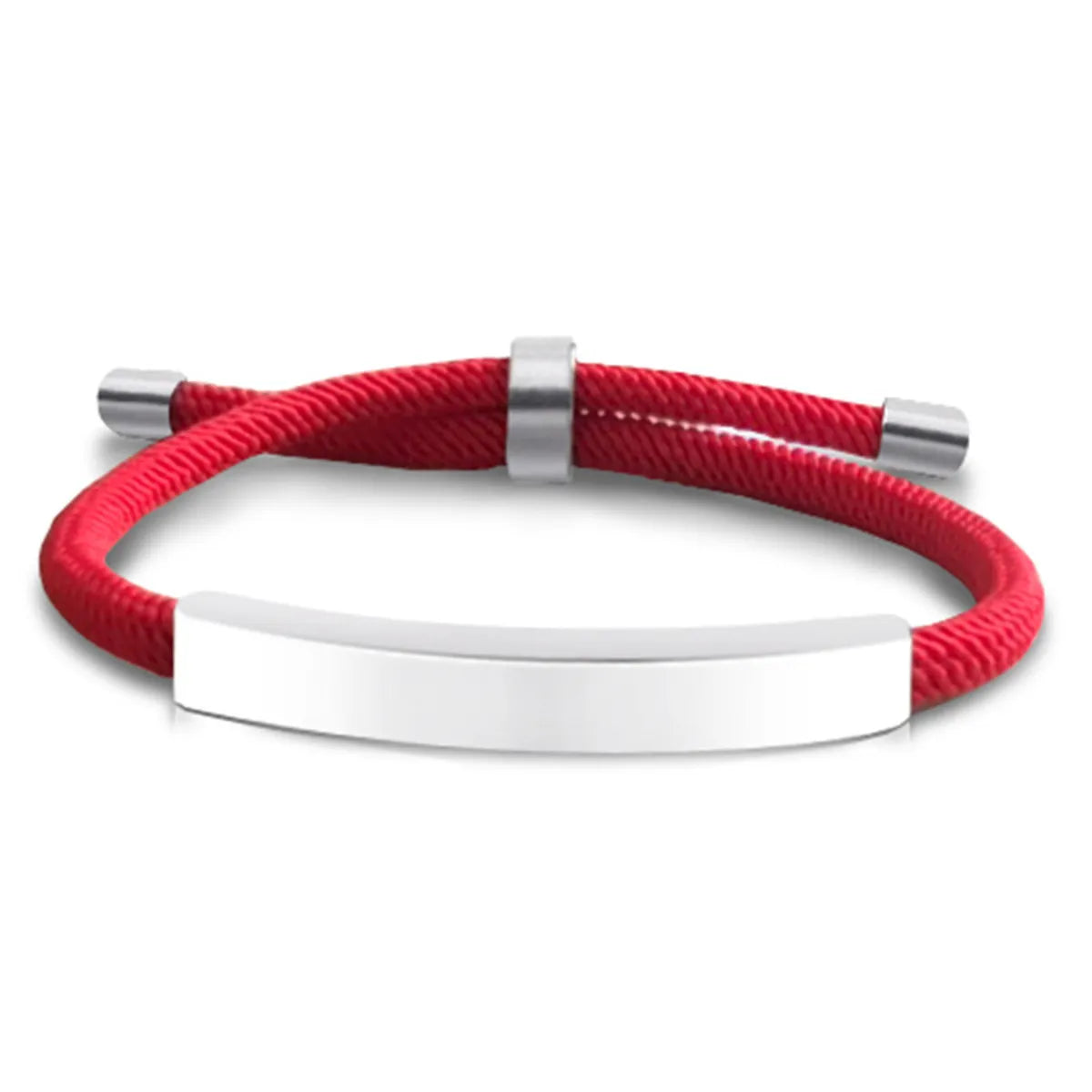 Red Rope Bracelet Silver