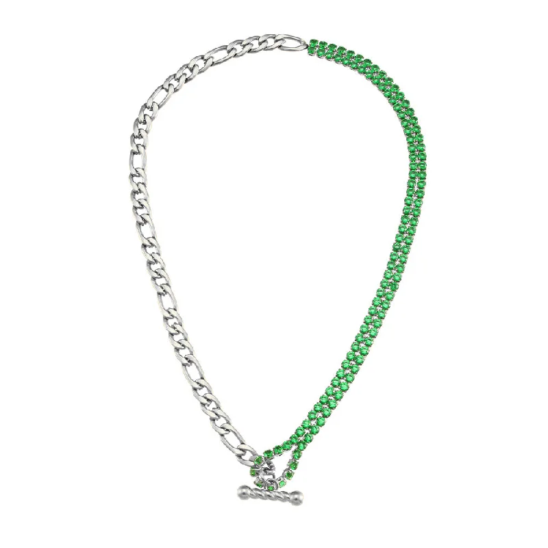 Necklace-Silver Green