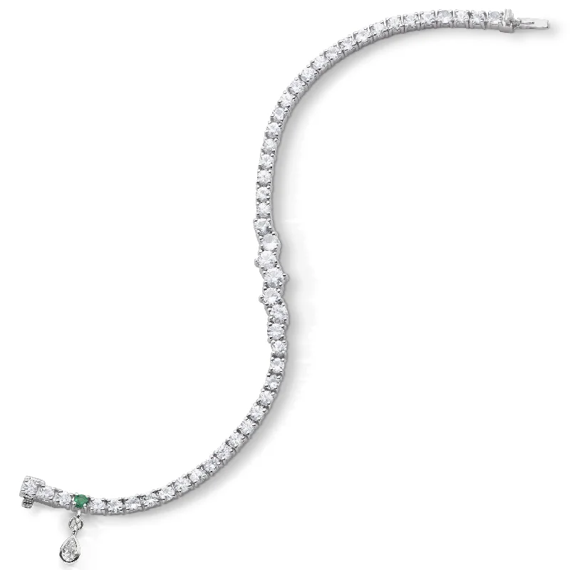 women's bracelets with elegant clasp -Classic Sapphire Tennis Bracelet with Staggered Center Stones