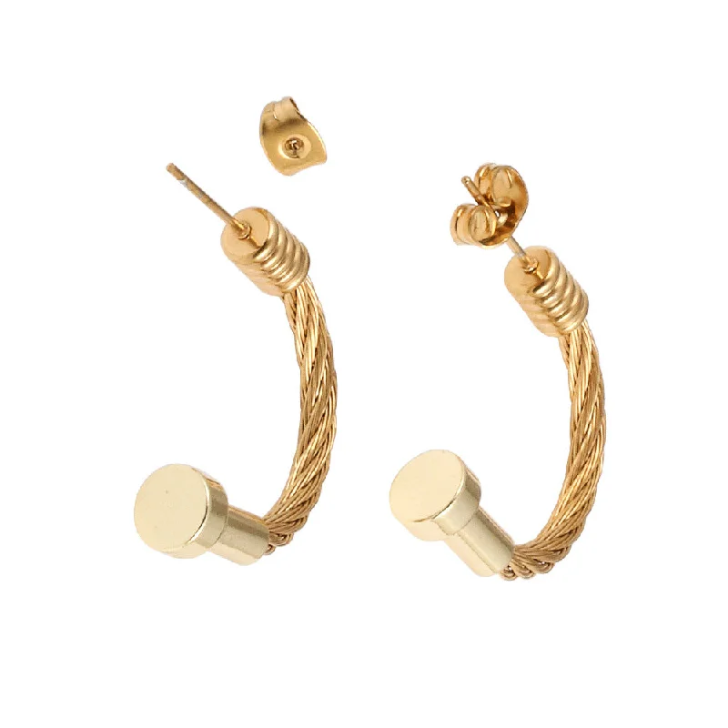 Gold Nail Earrings