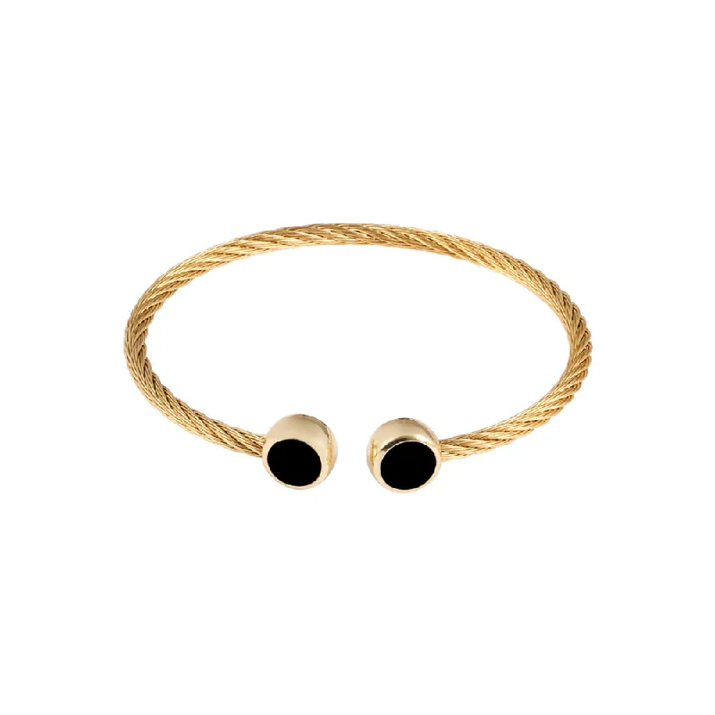 Gold Black Circle Bracelet