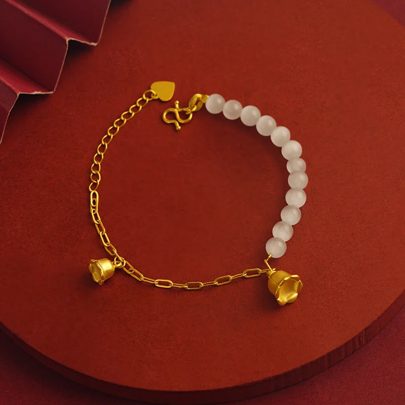 S2177 Lily-White Gemstone Bracelet