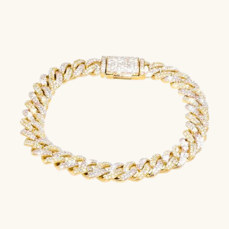 women's bracelets with bold metal cuffs -Kids' Gold Diamond Cuban Link Bracelet