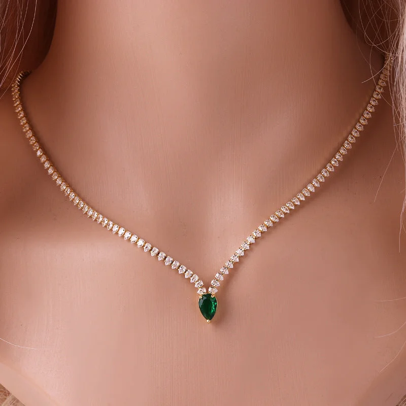 Gold Green Necklace