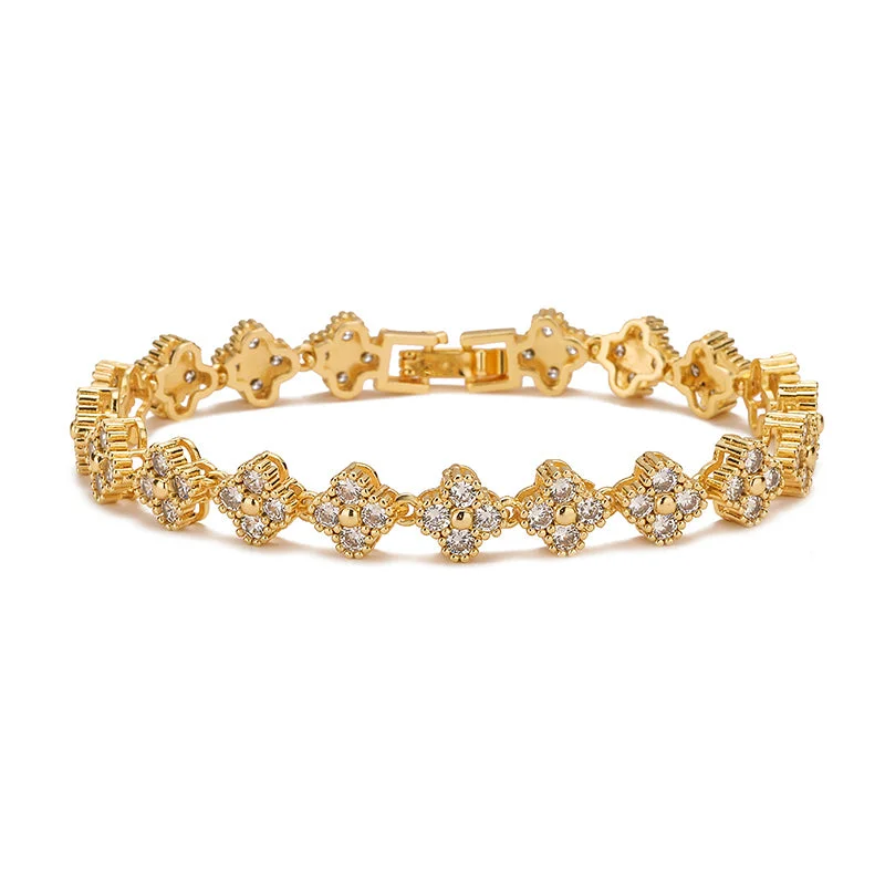 Gold White Diamond Bracelet 1